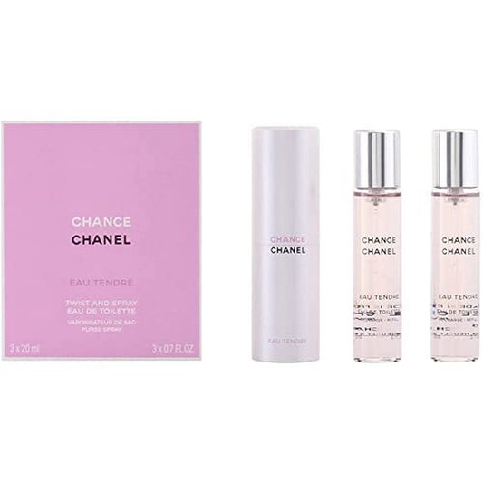 Chanel Chance Eau Tendre Twist and Spray (3 x 0.7 oz) Eau de Toilette Spray