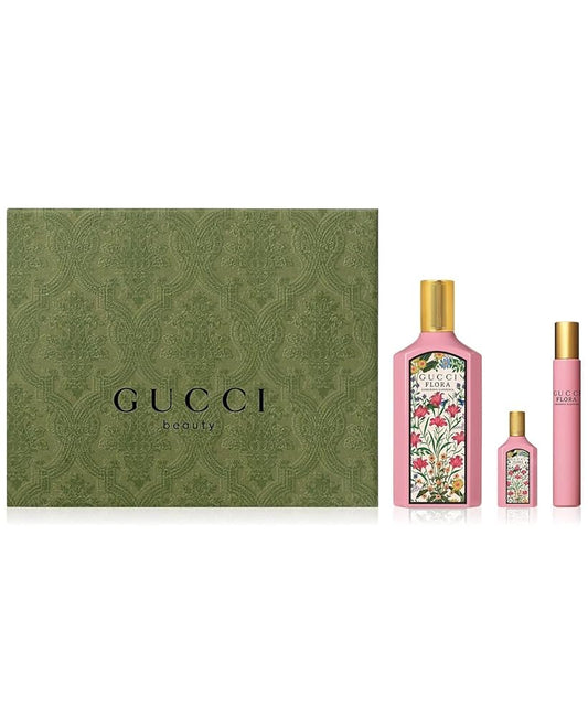 Gucci Flora Gorgeous Gardenia perfume set ( 3 Piece Set )