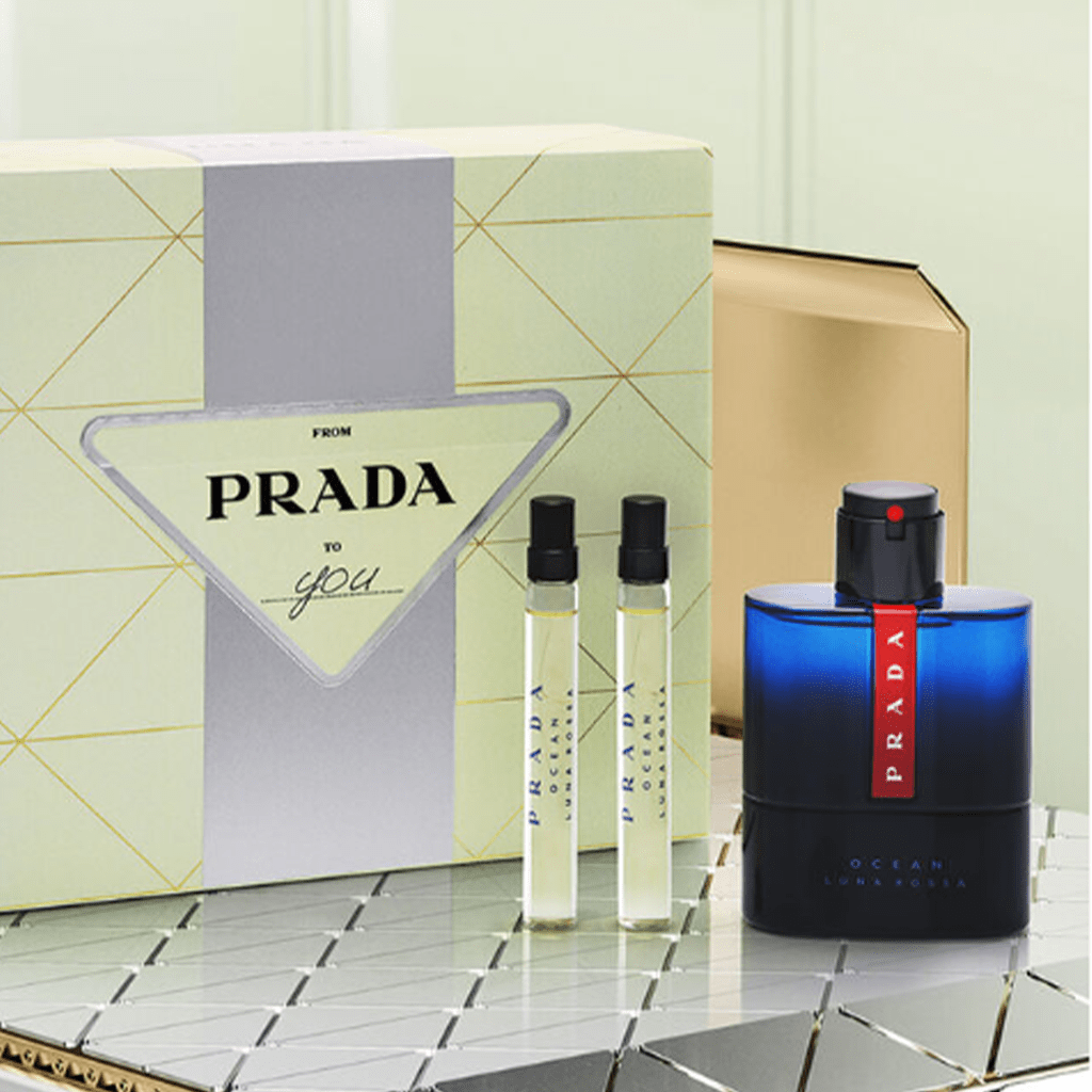 Prada Luna Rossa Ocean Eau de Toilette Men's Aftershave Gift Set (100ml & 10ml x2)