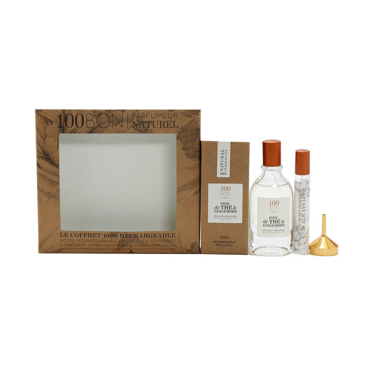 100BON EAU DE THE & GINGEMBRE 100% NATURAL FRAGRANCE 1.7 OZ + .05 EDP SPRAY UNISEX SET WITH FUNNEL