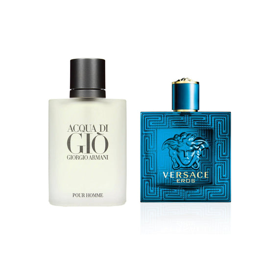 Acqua di Gio by Armani and Eros by Versace