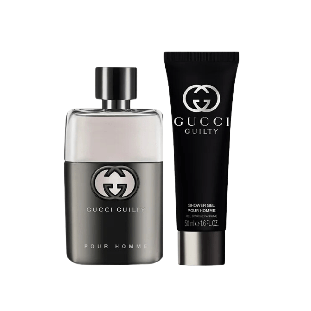 Gucci Guilty Pour Homme Eau de Toilette Men's Aftershave Gift Set Spray (50ml) with Shower Gel (50ml)